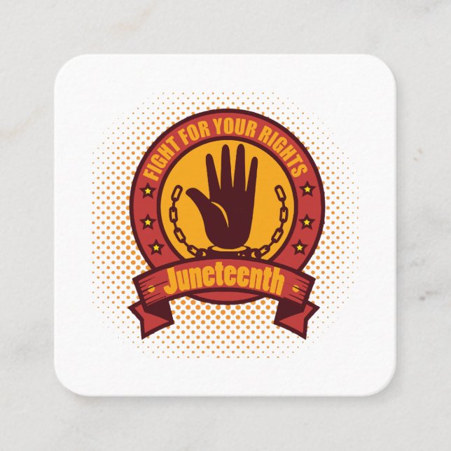 Tarjeta De Visita Cuadrada 12 de junio lucha por sus derechos (Anverso)