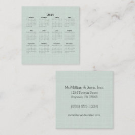 Tarjeta De Visita Cuadrada 2024 Calendario mensual Personalizado de línea ver