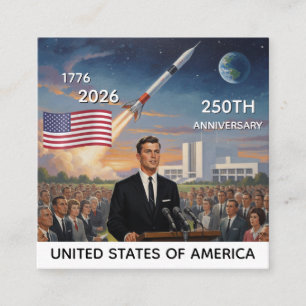 Tarjeta De Visita Cuadrada 250º Aniversario EE. UU., Bandera Americana / Patr