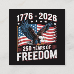 Tarjeta De Visita Cuadrada 250 años 1776 2026 250º 4 de julio