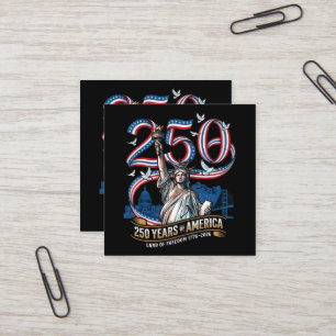 Tarjeta De Visita Cuadrada 250 Años Aniversario América 1776 2026