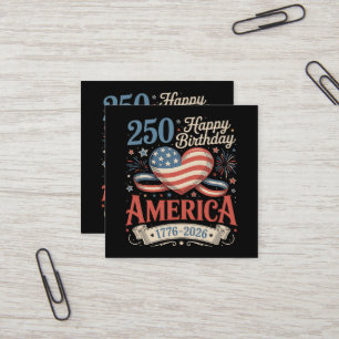 Tarjeta De Visita Cuadrada 250 cumpleaños EE. UU. 250 años