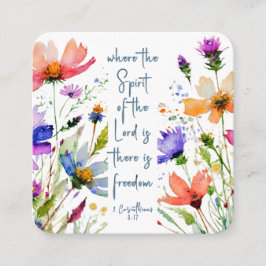 Tarjeta De Visita Cuadrada 2 Corinthians 3:17 La Biblia Libertad Verse
