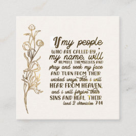 Tarjeta De Visita Cuadrada 2 Crónicas 7:14 Si Mi Pueblo Reza