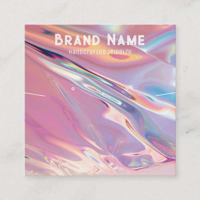Tarjeta De Visita Cuadrada 3.ª pantalla de joyas de ondas holográficas (Anverso)