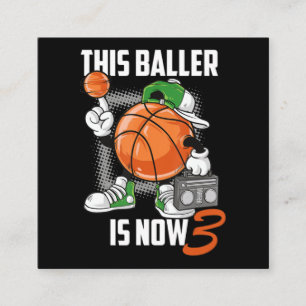 Tarjeta De Visita Cuadrada 3.ᵉʳ jugador de baloncesto con 3 años de antigüeda