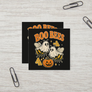Tarjeta De Visita Cuadrada Abejas Boo Divertidas Abeja Fantasma Chiste Lindo