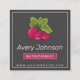 Tarjeta De Visita Cuadrada Abejas orgánicas frescas Gris nutritivo saludable