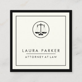 Tarjeta De Visita Cuadrada Abogado en Derecho Simple Profesional Elegante