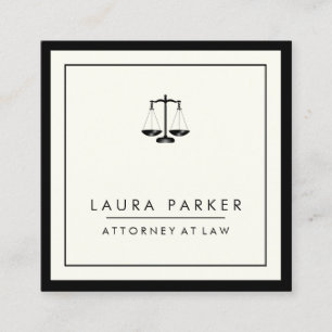 Tarjeta De Visita Cuadrada Abogado en Derecho Simple Profesional Elegante
