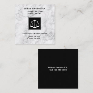 Tarjeta De Visita Cuadrada Abogado único con clase Businesscards