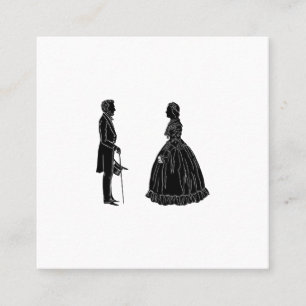 Tarjeta De Visita Cuadrada abraham lincoln mary todd lincoln silhouette