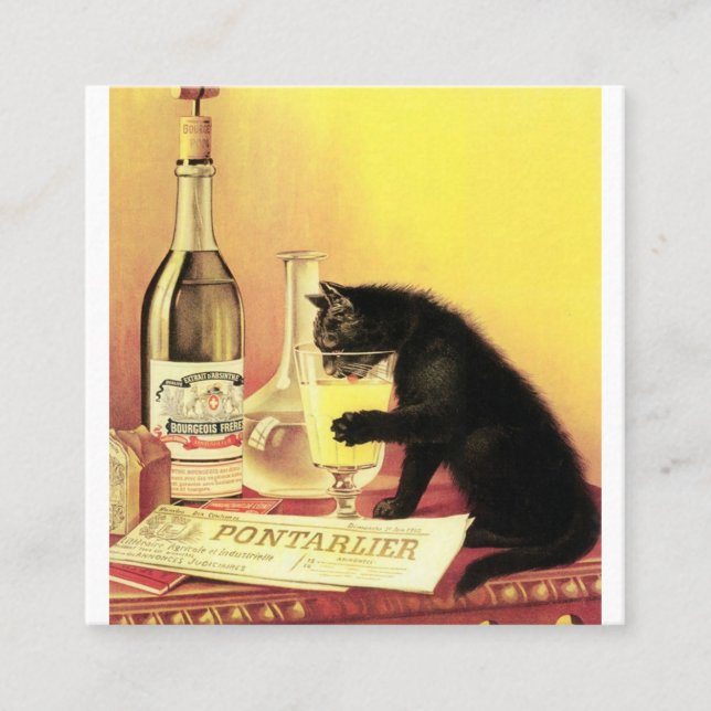 Tarjeta De Visita Cuadrada Absinthe Bourgeois (Anverso)