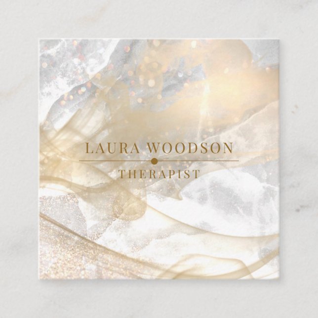 Tarjeta De Visita Cuadrada Abstract Gold Business Card (Anverso)