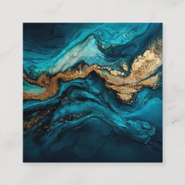 Tarjeta De Visita Cuadrada Abstract marine  (Anverso)