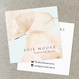 Tarjeta De Visita Cuadrada Abstracto de acuarela Arte pintado