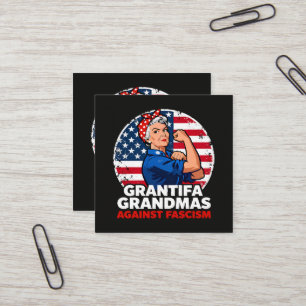 Tarjeta De Visita Cuadrada Abuelas Grantifa Contra el Fascismo