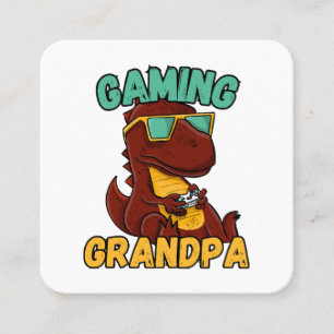 Tarjeta De Visita Cuadrada Abuelo Gamer