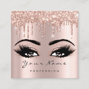 Tarjeta De Visita Cuadrada Acto de maquillaje Purpurina Eyelash Square
