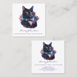 Tarjeta De Visita Cuadrada Acuarela Kitty con traje