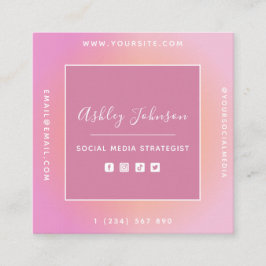 Tarjeta De Visita Cuadrada Administrador de medios sociales Medios sociales C