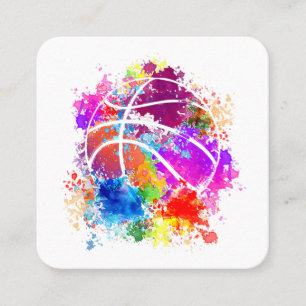 Tarjeta De Visita Cuadrada Adolescentes Chicas de baloncesto Baller Dunk