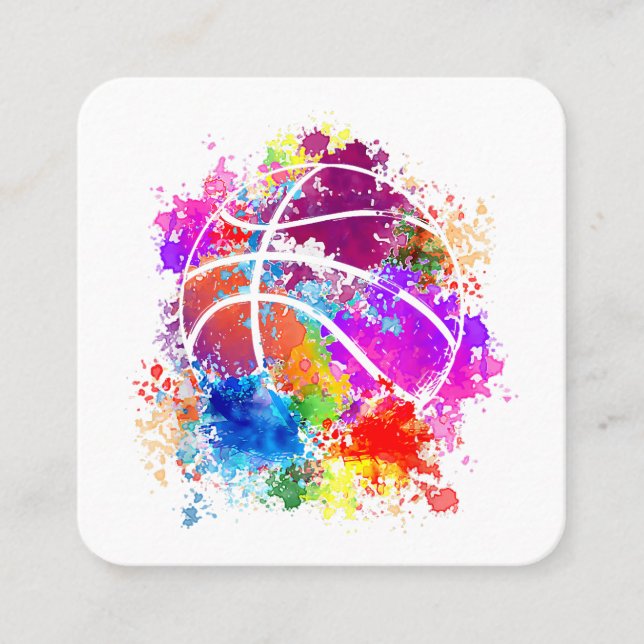 Tarjeta De Visita Cuadrada Adolescentes Chicas de baloncesto Baller Dunk (Anverso)