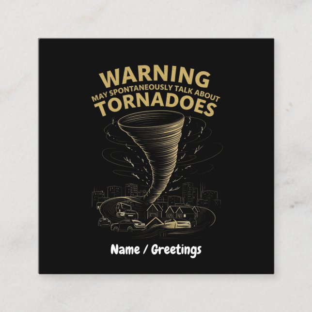 Tarjeta De Visita Cuadrada Advertencia: Puedo Hablar Espontáneamente De Torna (Anverso)