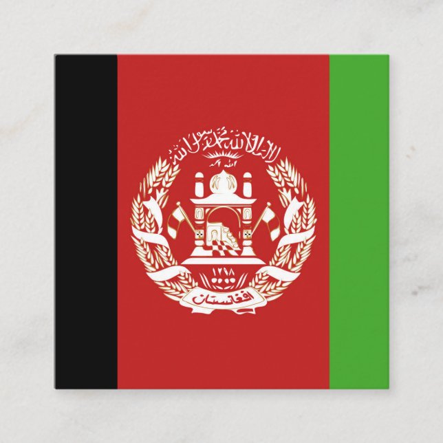 Tarjeta De Visita Cuadrada Afghanistan Flag Emblem (Anverso)