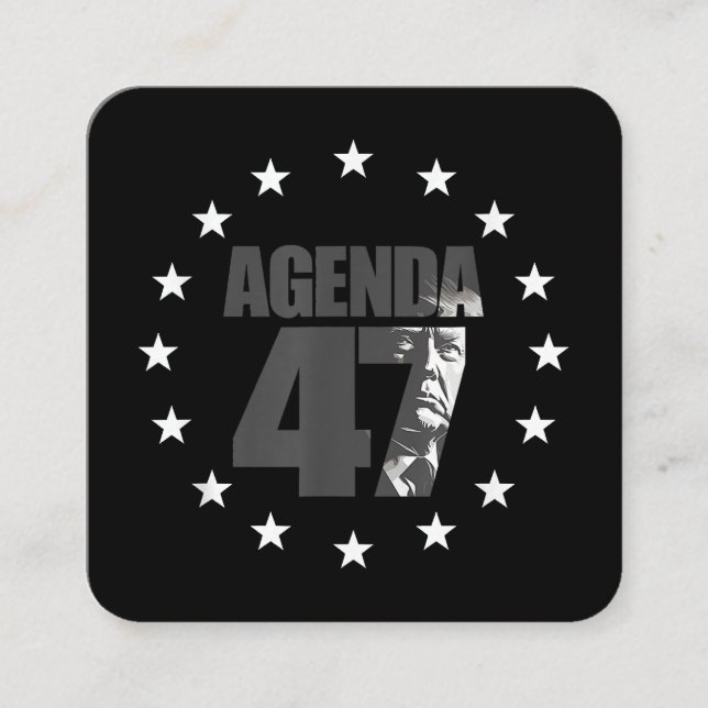 Tarjeta De Visita Cuadrada Agenda 47 Fechas de la campaña de reelección patri (Anverso)