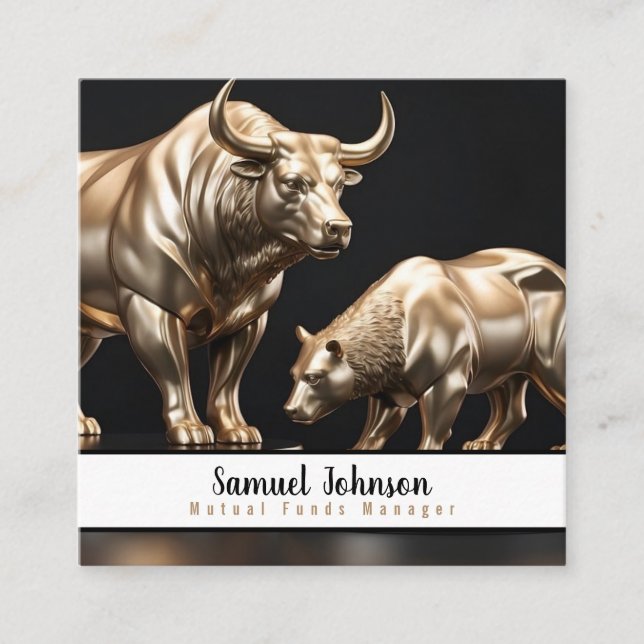 Tarjeta De Visita Cuadrada Agente de Bolsa de Mutual Funds Manager (Anverso)