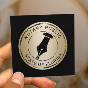 Tarjeta De Visita Cuadrada Agente de firma de préstamos notariales de oro mod
