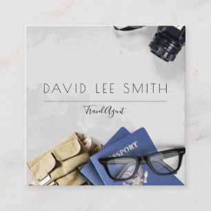 Tarjeta De Visita Cuadrada Agente de viajes