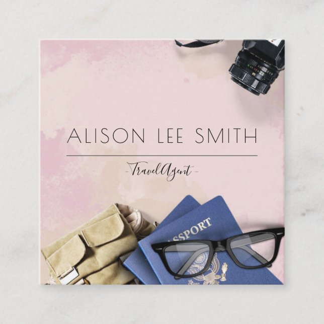 Tarjeta De Visita Cuadrada Agente de viajes (Anverso)