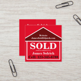 Tarjeta De Visita Cuadrada Agente Inmobiliario Profesional Realtor Broker Bol