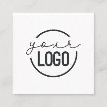 Agrega tu logo Moderno Mínimo Simple Cuadrado Blan