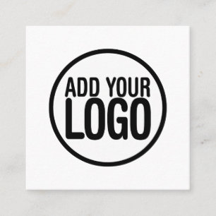Tarjeta De Visita Cuadrada Agrega tu logo simple minimalista editable