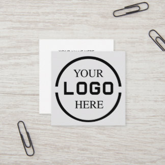 Tarjeta De Visita Cuadrada Agrega tu logotipo personalizado en círculo blanco