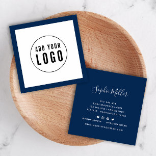 Tarjeta De Visita Cuadrada Agregar logotipo con medios sociales en color de b