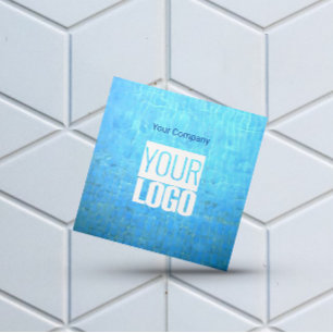 Tarjeta De Visita Cuadrada Agua de Piscina   agregar QR  