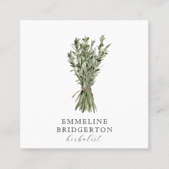 Tarjeta De Visita Cuadrada Agua de plantas herbáticas (Anverso)