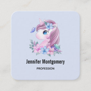 Tarjeta De Visita Cuadrada Agua de unicornio para bebé, dulce y mágico