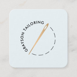 Tarjeta De Visita Cuadrada Aguja y hilo de anclaje de oro