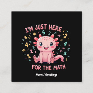 Tarjeta De Visita Cuadrada Ajetura de Axolotl estoy aquí por retro gracioso d