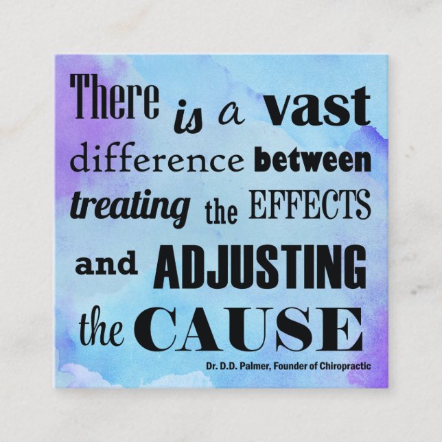 Tarjeta De Visita Cuadrada Ajuste de la quiropráctica de la acuarela de la (Anverso)