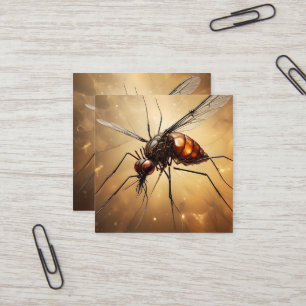 Tarjeta De Visita Cuadrada Alas intrincadas: El arte fractal de mosquitos