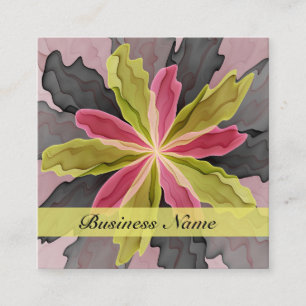 Tarjeta De Visita Cuadrada Alegría, antracita verde rosada Fantasía Flower Fr