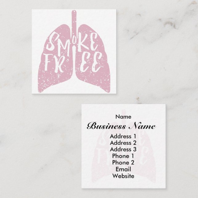 Tarjeta De Visita Cuadrada Almuerzos sanos sin humo (Anverso / Reverso)
