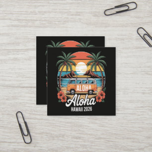 Tarjeta De Visita Cuadrada Aloha Hawái 2026