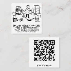 Tarjeta De Visita Cuadrada Alquiler de herramientas y equipos